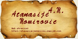 Atanasije Momirović vizit kartica